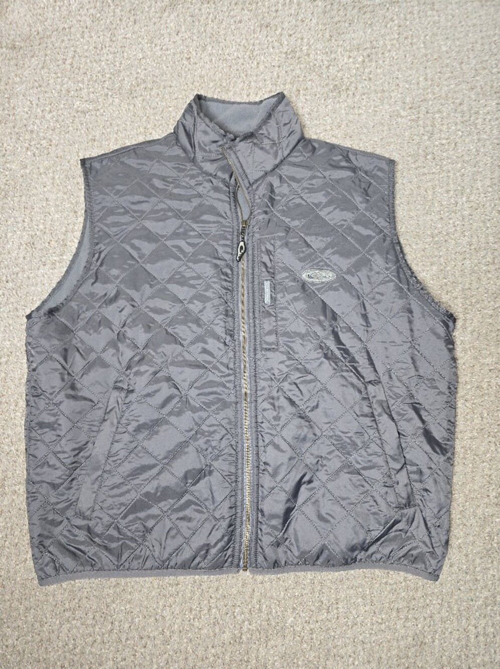 Drake Quilted Gray Sleeveless Vest Size XL